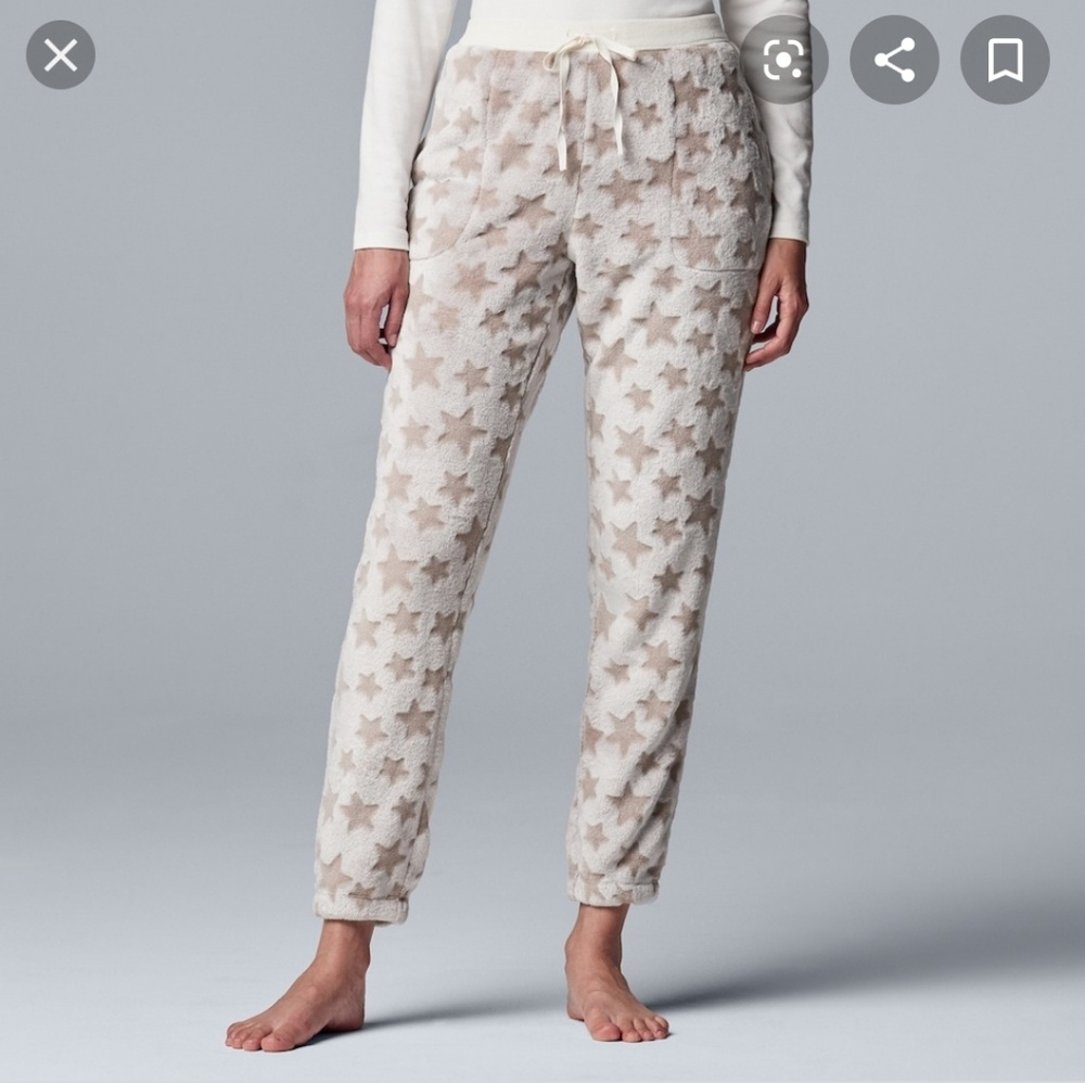 🍒NWT🍒 SIMPLY VERA WANG TEDDY SLEEP PANTS - Picture 4 of 7